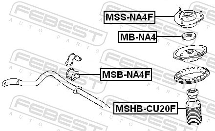 MSB NA4F FEBEST ВТУЛКА ПЕРЕДНЬОГО СТАБІЛІЗАТОРА D24