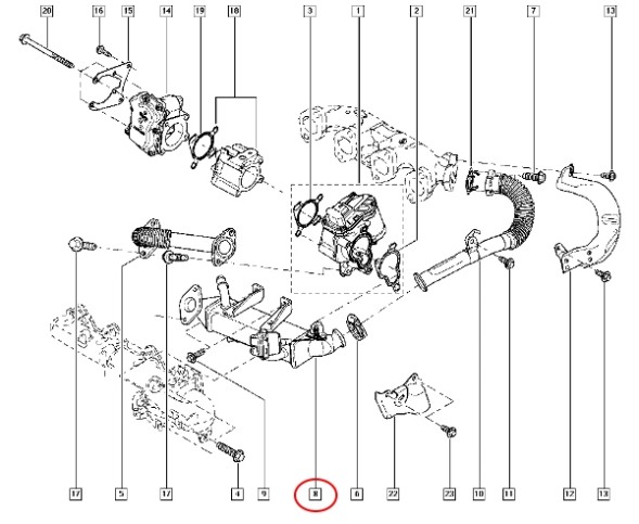 Sidat 147356011R 8200719993 КУЛЕР EGR 2.0 DCI TRAFIC II VIVARO SIDAT
