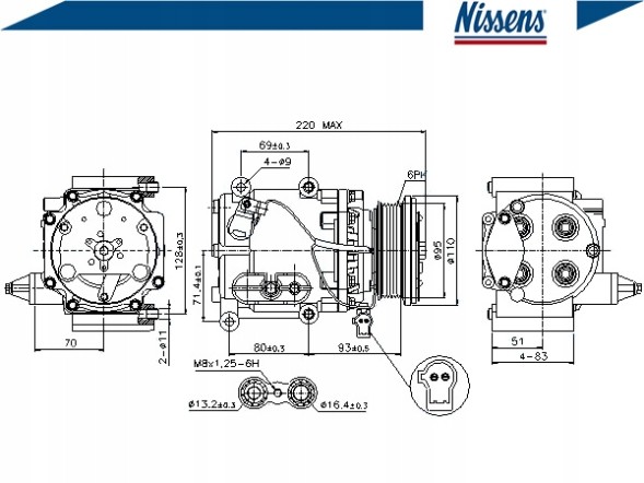 Nissens 89228 Компресор кондиціонера ford mondeo 00-07 1.8-3.0i