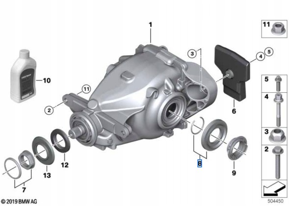BMW OE 33107564416 7564416 Комплект прокладок головної передачі BMW 33107564416 F20 F30 G20 G28 F10 G30