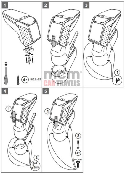 Rati V10027 Підлокітник SEAT Mii 2012-| Rati ARMSTER 2 Срібло