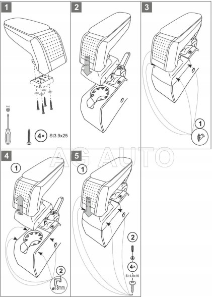 Rati C05387A Підлокітник RATI Стандарт тканина, Opel Astra H, 2004-2013