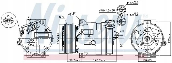 Nissens 89057 Компресор компресора кондиціонера 89057 nissens