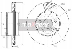 Maxgear 19-1953,19-0615 Передні диски та колодки MAXGEAR MERCEDES C W204 C 2