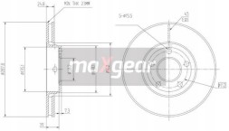 Maxgear 19-0652 + 19-0683 AUDI A4 Колодки + диски передні maxgear AUDI A4 B6 288 мм
