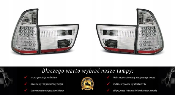 V-maxzone Part VR-645 Світлодіодні ЛАМПИ ДЛЯ ЗАДНІХ BMW X5 E53 99-03 ХРОМІРОВАНІ LED
