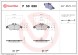 P50080 BREMBO Комплект гальмівних колодок з 4 шт дисків