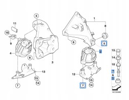 22 11 6 773 247 BMW OE 22116773247 подушка гумова ліва