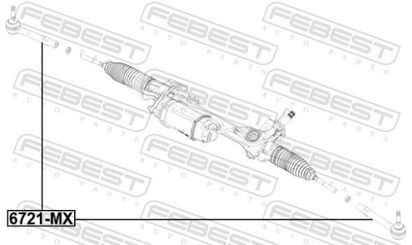 6721 MX FEBEST Наконечник рульової тяги