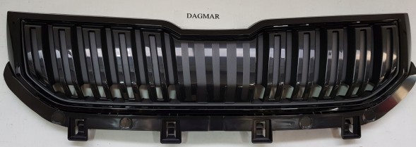 Polcar 57A853653 ZD4 Skoda Karoq 17-21 АТРАПА ПЕРЕДНІЙ МАНГАЛ ЧОРНИЙ ГЛЯНЕЦЬ