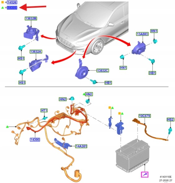 Ford OE 2400738 ПУЧОК ГЕНЕРАТОРА FORD FOCUS MK4 2019- 2451753 _ KX6T-14305-GSBE
