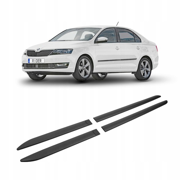 RIDER RD-F-46-5 Бічні молдинги дверей Накладки на кузов для SKODA RAPID SD 2012-2019 СЕДАН