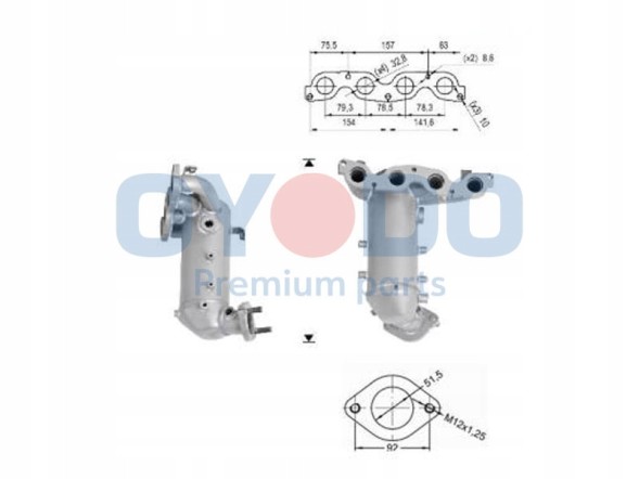Oyodo 10N0052-OYO Oyodo каталізатор hyundai kia