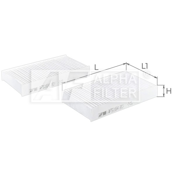AF5164 2 ALPHA FILTER Фільтр салону к т 2 шт