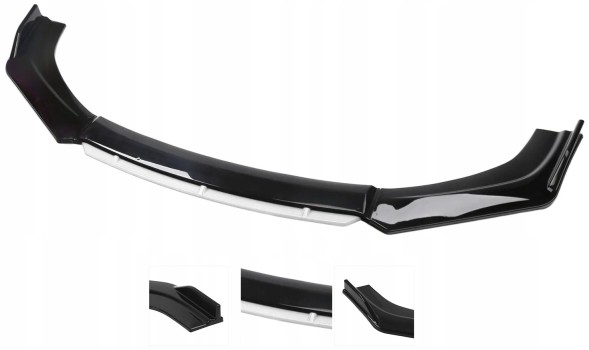 Inn UNIWERSALNA DOKŁADKA PRZEDNIEGO ZDERZAKA SPLITTER SPOILER DO AUTA BIAŁY + Рукавички нітрилові Sorimex одноразові, розмір L, 2 шт.