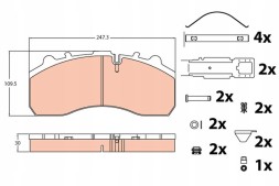 TRW GDB5067 Trw гальмівні колодки daf передні 65/75/85/95 98-