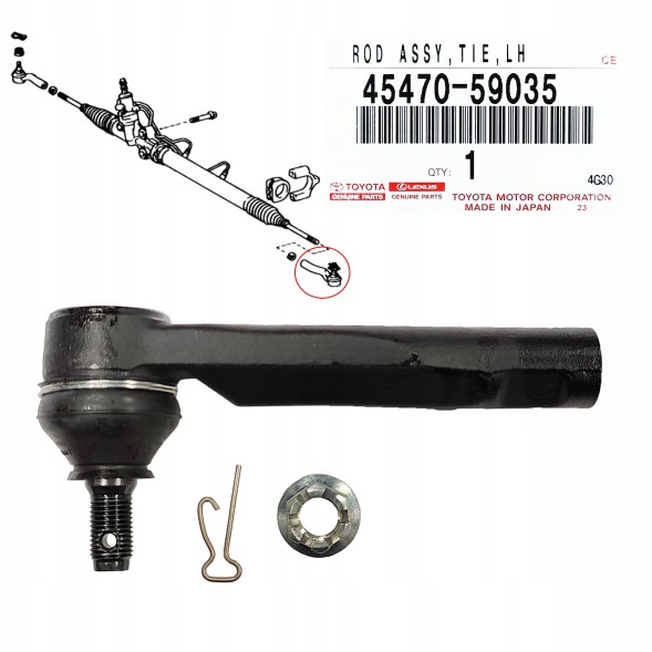Toyota OE 45470-59035 Наконечник рульової тяги лівий Lexus IS200 IS300 OEM Toyota