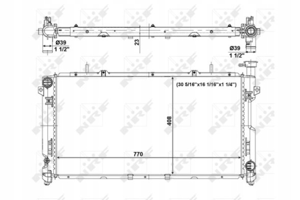 NRF 56020 Nrf nrf56020 охолоджувач dodge grand caravan 3,3/3,8 01- chrysler town &amp;