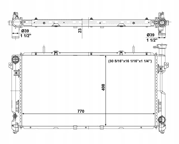 NRF 56020 Nrf nrf56020 охолоджувач dodge grand caravan 3,3/3,8 01- chrysler town &amp;