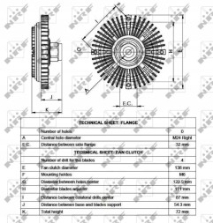 NRF 49521 49521/ Nrf віскозне зчеплення ford transit 2.4d