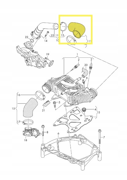 Proparts Krawczyk PP 01 0629 WĄŻ RURA PRZEWÓD TURBO INTERCOOLERA VW CRAFTER TRANSPORTER MULTIVAN TRANSPORTER|CARAVELLE 2.0 TDI 03N145822E 03N145822A ШЛАНГ ТУРБО ТРУБКА VW CRAFTER ТРАНСПОРТЕР МУЛЬТИВАН
