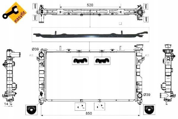 NRF 53734 Охолоджувач chrysler voyager iv 05-08 3.3/3.8i nrf