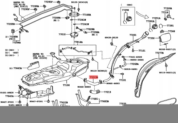 Toyota заводська комплектація 77213-42100 Toyota rav4 05-18 |2.2d| шнур трубки паливного бака 7721342100 оригінал