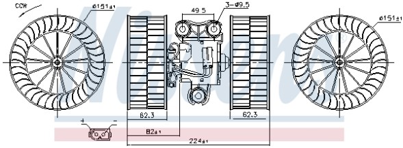 AD BRAKE VIC-342964 Вентилятор обігрівача NIS для MERCEDES VIANO (W639), VITO / MIXTO (W639), VITO (W639)