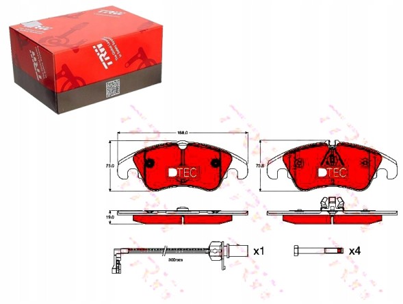 TRW TRWGDB1768DTE/RS2 Комплект гальмівних колодок trw 8k0698151 l 8r0698