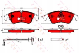 TRW TRWGDB1768DTE/RS2 Комплект гальмівних колодок trw 8k0698151 l 8r0698
