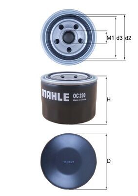 OC230 MAHLE ORIGINAL Фільтр мастил