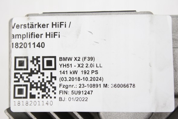 BMW OE 2622758 -01 HIFI АУДІОПІДСИЛЮВАЧ BMW G01 X3 F97 X3M 2622686