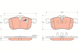 GDB1374 TRW Комплект гальмівних колодок з 4 шт дисків