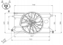 NRF 47961 Вентилятор радіатора з рамою 47961 nrf ford c-max