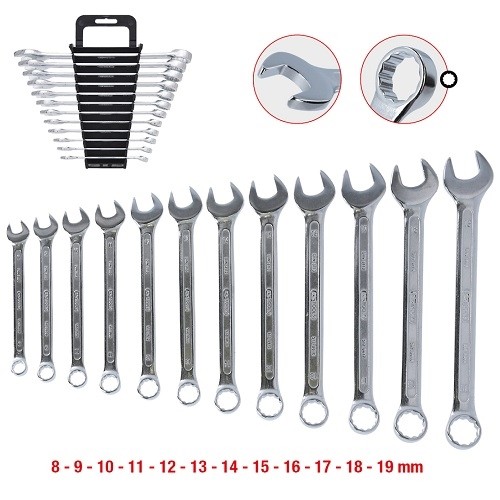 517 0052 KS TOOLS Комплект комбінованих ключів вигнутих 12 шт 8 19 мм
