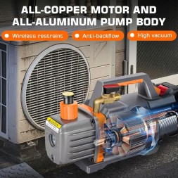 HVAC VP-1ZBP ВАКУУМНИЙ НАСОС 18V 2CFM 0.25HP 1-СТУПЕНЕВИЙ ДЛЯ ІНСТРУМЕНТІВ HVAC