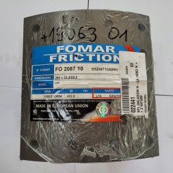 Fomar FO 2087 10 ГАЛЬМІВНА НАКЛАДКА DAF KPL НАД.+1 200*422 WVA 19063/64