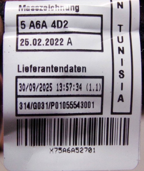 BMW OE Джгут проводів, передня проводка BMW 3 G20 G21 G60 61125A6A527