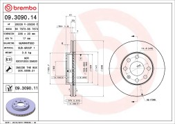 09 3090 11 BREMBO Диск гальмівний