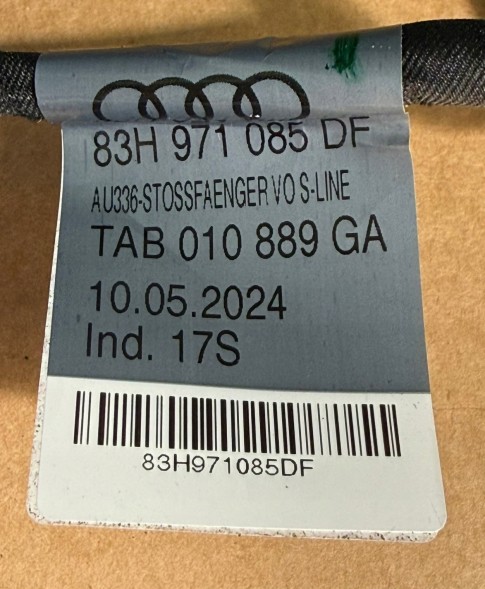 Audi OE 83H971085DF TAB010889GA audi q3 f3 wiązka zderzaka przód 83h971085df czujniki pdc instalacja przedniego zderzaka oem oe audi q3 ДЖГУТ ПРОВОДКИ ПЕРЕДНЬОГО БАМПЕРА AUDI Q3 F3 83H971085DF + ДАТЧИКИ PDC
