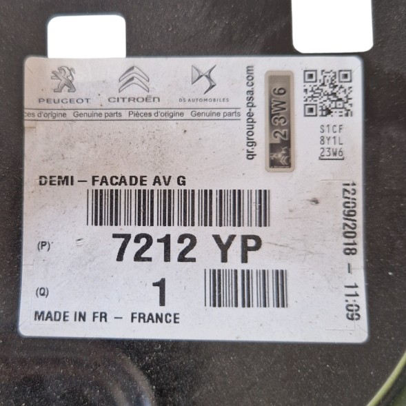 Groupe PSA PSA OE 7212YP Кріплення фари переднє ліве для PEUGEOT PARTNER CITROEN BERLINGO 7212YP