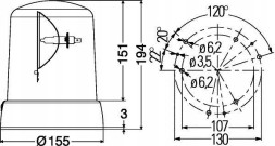 Hella 2RL 008 061-101 Світловий сигнальний маячок обертовий hella 2rl008 061-101