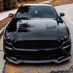 JGD ATTACK JGD-MU18-CSRTRGB Спойлер-накладка на бампер RTR Style – чорний глянець для FORD MUSTANG 2018-2023