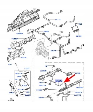 Land Rover OE LR066206 LR088579 C2Z30819 9W8398659BC, 9W83-98659-BC 9W8398659B, 9W83-98659-B Паливний шнур 4.4 дизель RANGE ROVER SPORT LR066206