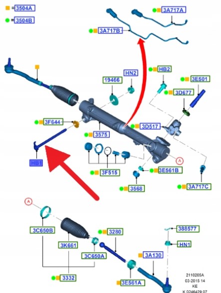 Ford OE БОЛТ КЕРМІВНОЇ РЕЙКИ FORD RANGER 2011- OEM 1735089 _ AB31-3C497-BA