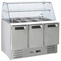 Китай WEW-SC-HP-1012794 Холодильний стіл ARKTIC 3-дверний 368л зі скляною надбудовою HoReCa