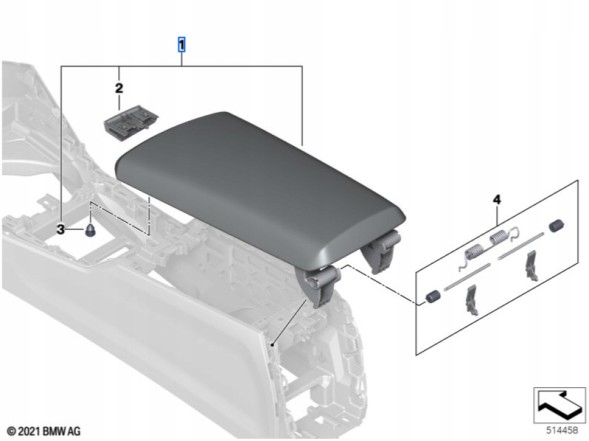 BMW OE Шкіряний підлокітник бежевий BMW 51168747595 G80 G81 G82 G83