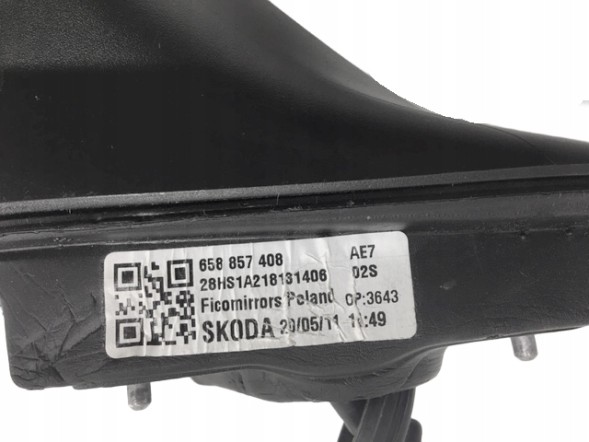 Skoda OE Kamiq lusterko 6 pin R Дзеркало SKODA KAMIQ (2019-) ЄВРОПА 6 пінів /КАБЕЛЬ ОРИГІНАЛ Праве