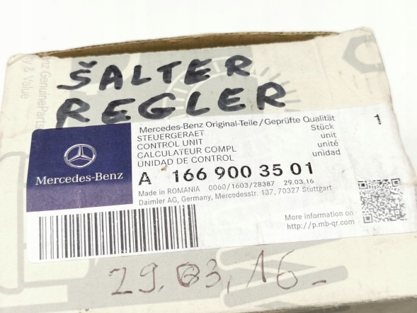 Mercedes-Benz OE A1669003501 OE ПЕРЕМИКАЧ РУЧКА IDRIVE MERCEDES ML W166 OE A1669003501