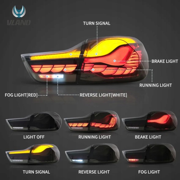 VLAND LDBML8 mhm Комплект задніх ліхтарів Vland Full Led Neon Oled Tuning Bmw 4 f32 f33 f36 2013-17